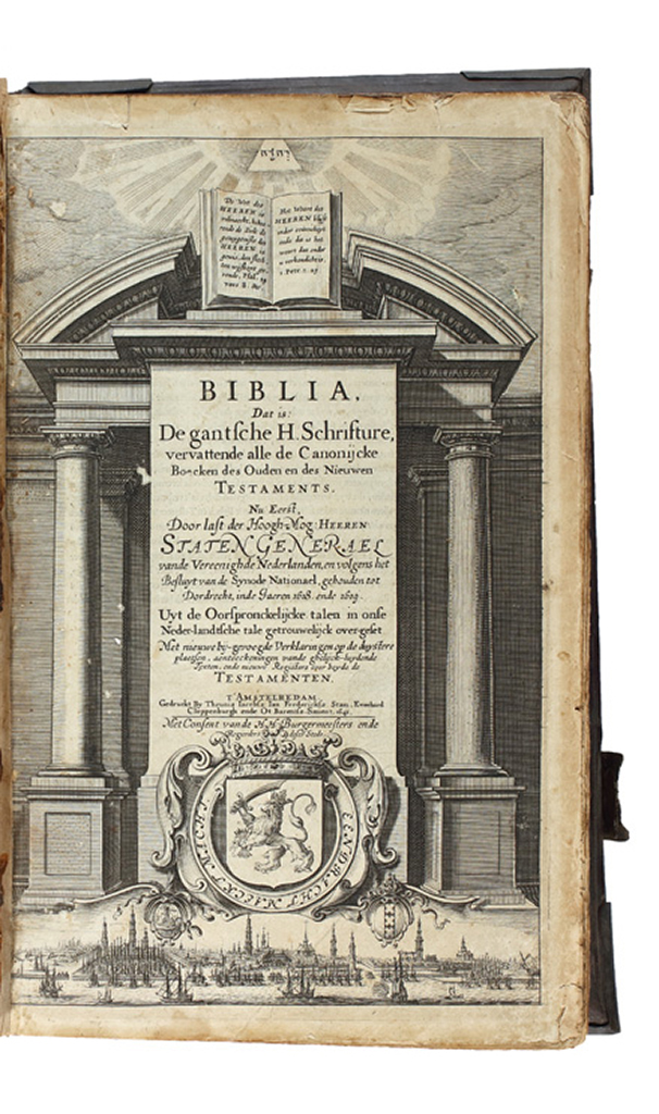 BIBLE IN DUTCH.  Biblia; dat is, De gantsche H. Schrifture.  1641